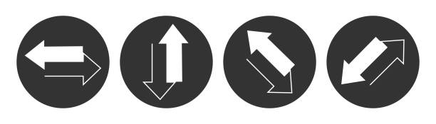 Exchange double arrow circle icon. Interchange point symbol. Sign app button vector. Exchange double arrow circle icon. Interchange point illustration symbol. Sign app button vector. flip side stock illustrations