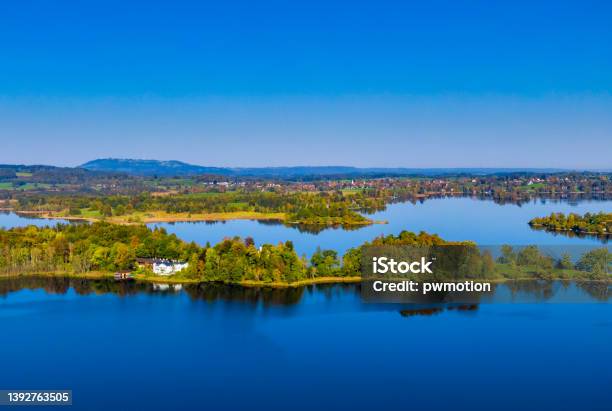 Staffelsee Lake Near Murnau Bavaria Germany Stock Photo - Download Image Now - Aerial View, Atmospheric Mood, Bavaria