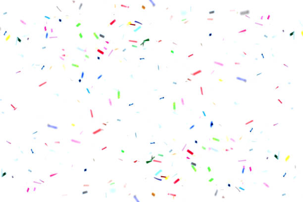 istock Colorful confetti floating on air over white background. Celebration decorative for new year or festival element. 1392763997