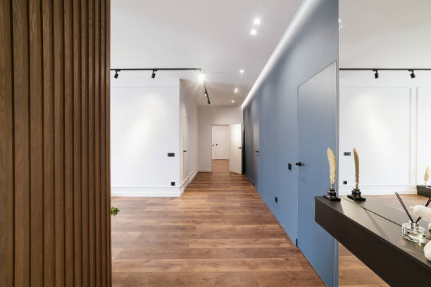 istock Stylish loft style interior design with dark wall 1392764072