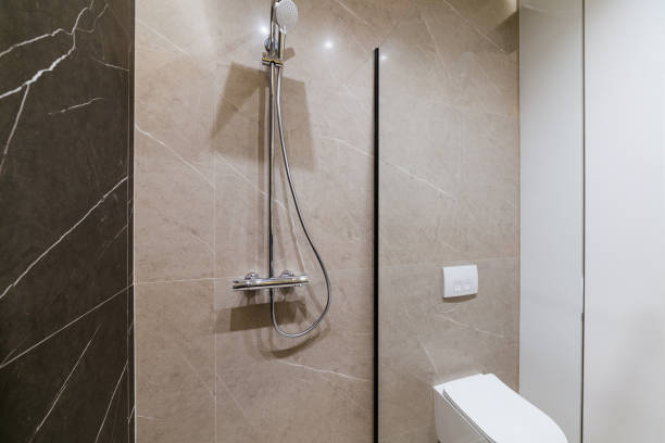 istock Glass, new, modern shower in the bathroom 1392764681