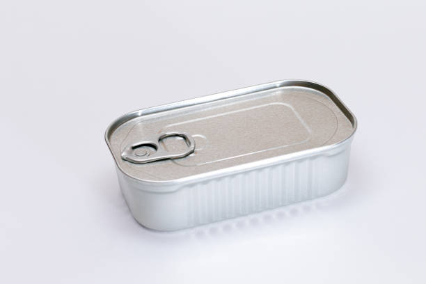 istock Unopened Tin Can with Blank Edge on White Background 1392765245