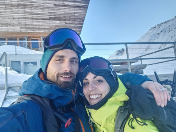 istock Young couple take a selfie on a ski trip 1392767876