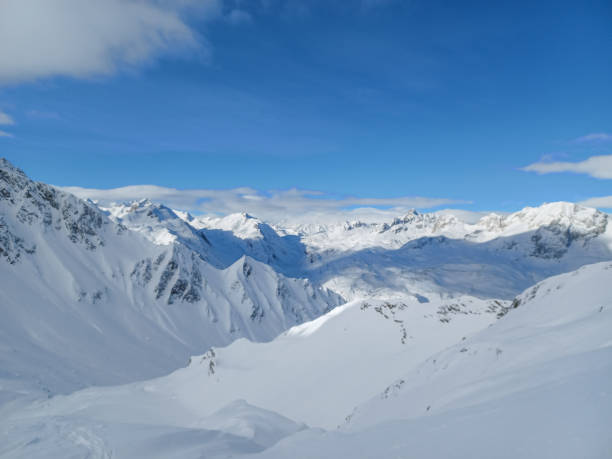 istock High angle view on snowcapped mountain peaks, Switzerland 1392769695
