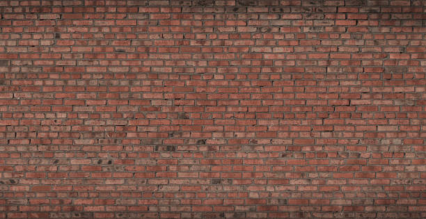 Brick wall, wide panorama of masonry