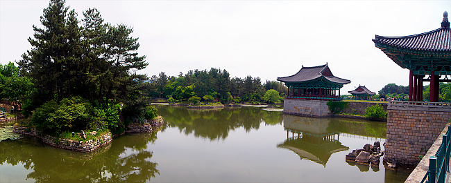 Anapji is an artificial pond in Gyeongju National Park, South Korea. It was built by order of King Munmu in 674 AD.