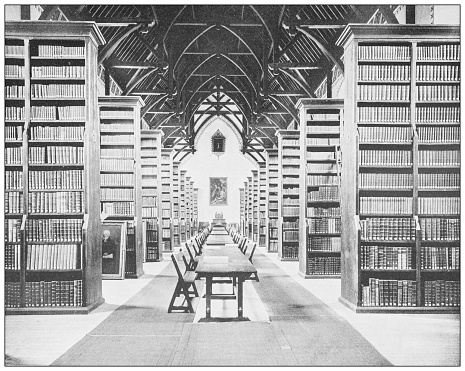 Antique photograph of Ireland: Library, Maynooth College
