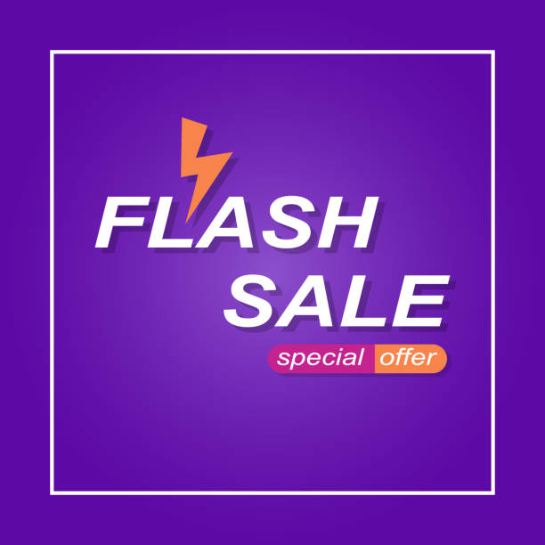 ilustrações de stock, clip art, desenhos animados e ícones de flash sale banner on fresh color background - retail occupation flash