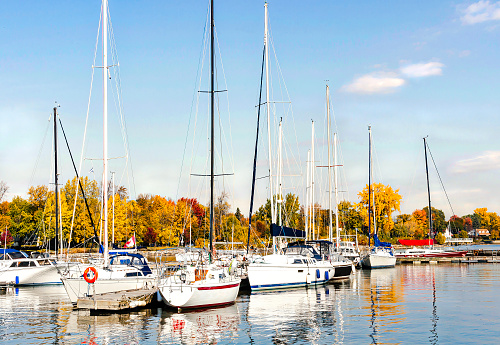 View of Sailboat on the St. Lawrence River Montreal