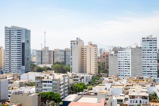 Cityscape View Of The Peruvian Capital City, Lima