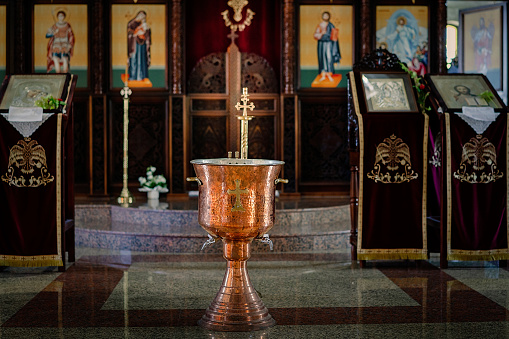 Baptismal font for babies.