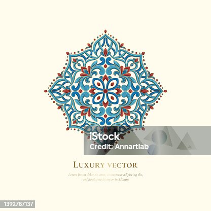 istock Luxury pattern on a white background. Vector mandala template. Golden design elements. Traditional Turkish, Indian motifs. Great for fabric and textile, wallpaper, packaging or any desired idea. 1392787137