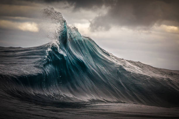 istock Ocean wave in front of stormy sky 1392793425