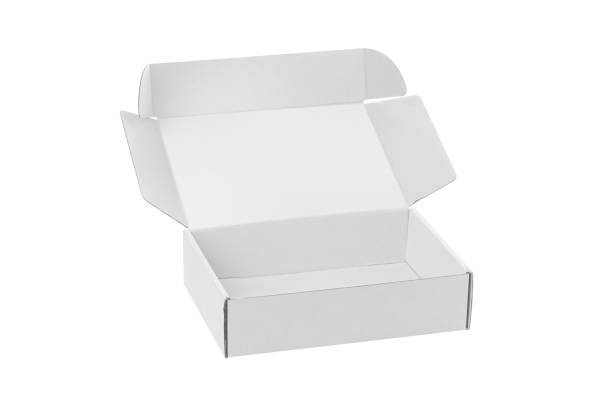 istock Open blank carton box isolated on white background 1392793466