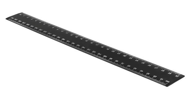 istock Black ruler isolated on a white background. School ruler. 1392796174