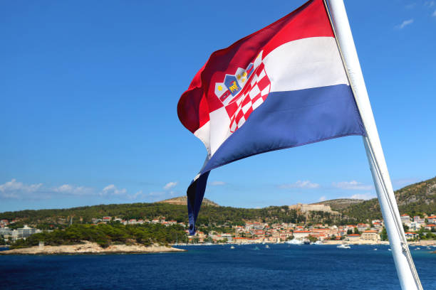 istock Croatian Flag in Hvar 1392799807