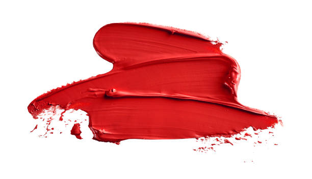 istock Red lipstick smears isolated on white background. 1392801530