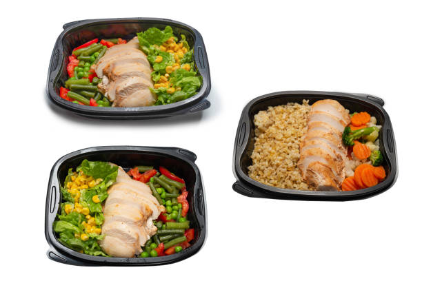 istock Ready food in a container. Stewed chicken, stewed vegetables. 1392803787