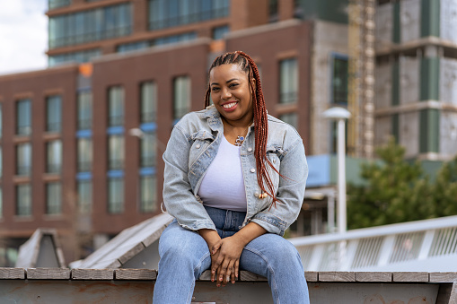 Confident black woman outdoors