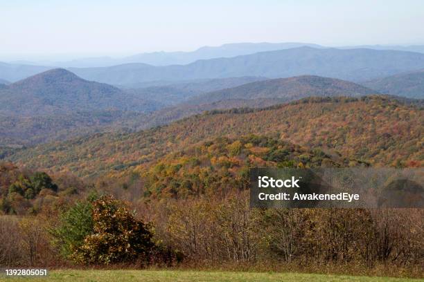 Appalacian Mountains Of North Carolina In Peak Autumn Color Stock Photo - Download Image Now