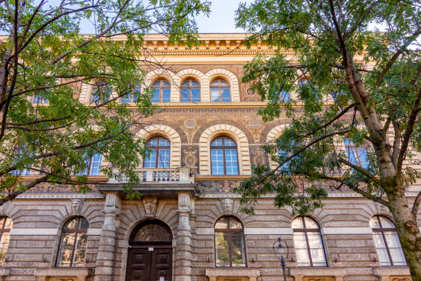 Budapest, Hungary - October 2021: Architecture of Andrassy avenue in Budapest