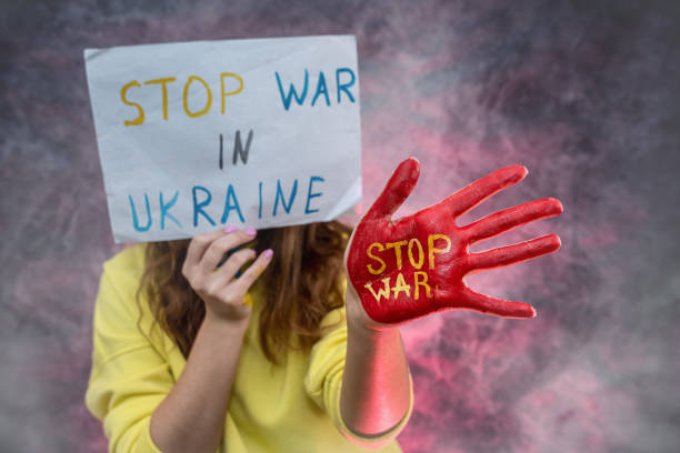 istock Concept of stop war between Russia and Ukraine 1392809523