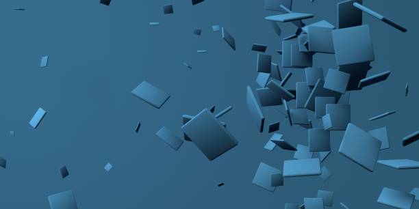 istock 3D render of different size of square shapes 1392812414