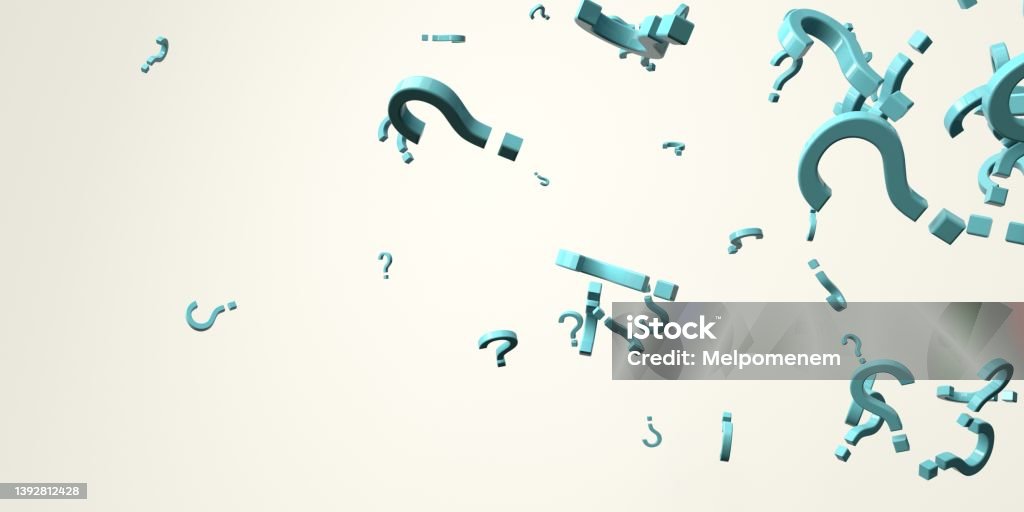 Fly Question Mark Flying Scattered Question Marks 3d Render Stock Photo - Download Image ...