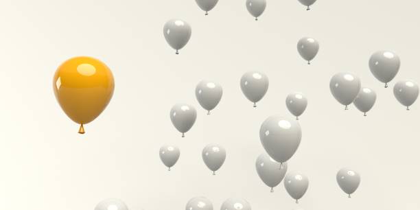 istock One out unique floating balloon concept - 3D 1392812441