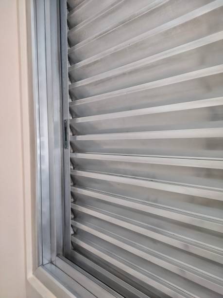 istock Closed aluminum window inside an apartment unit 1392824458