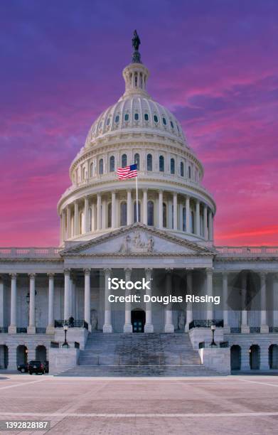 Capitol Building At Sunset Stock Photo - Download Image Now - Capitol Building - Washington DC, State Capitol Building, USA