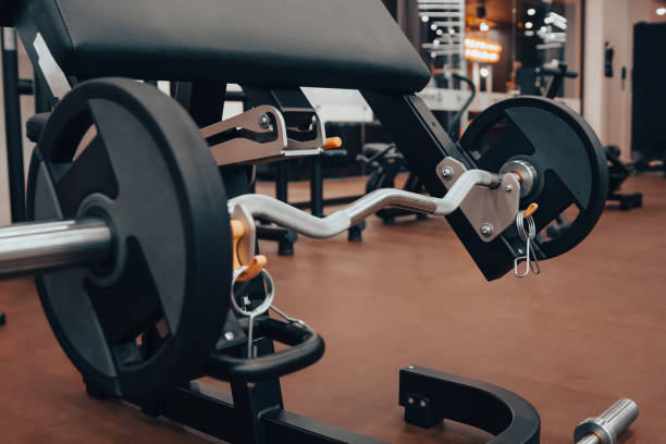 istock sports equipment and barbells 1392836949