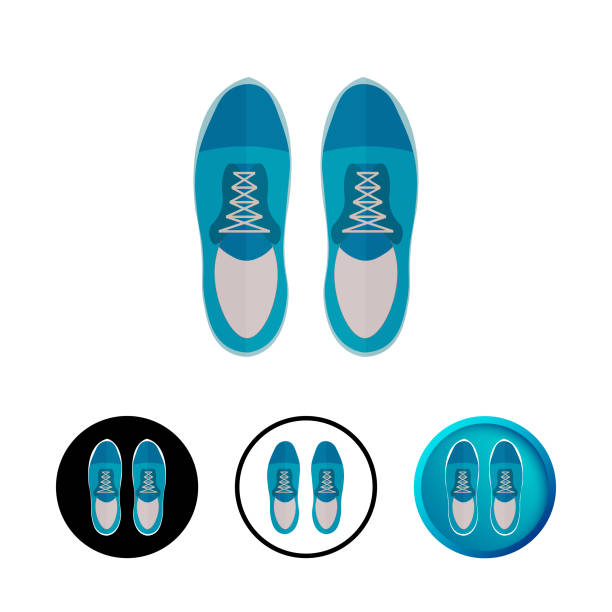 ilustraciones, imágenes clip art, dibujos animados e iconos de stock de ilustración del icono del zapato de hombre abstracto - fashion group of objects shoe boot