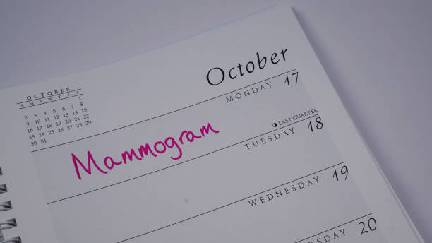 Mammogram Appointment on Calendar stock photo