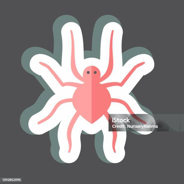 Simple Spider Sticker Sticker Spider Suitable For Animal Symbol Simple Design Editable Design ...