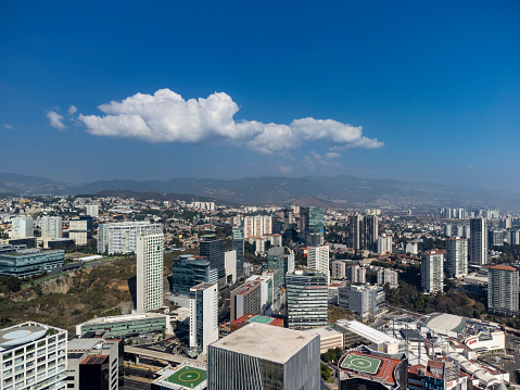 Aerial view of office buildings in Mexico City