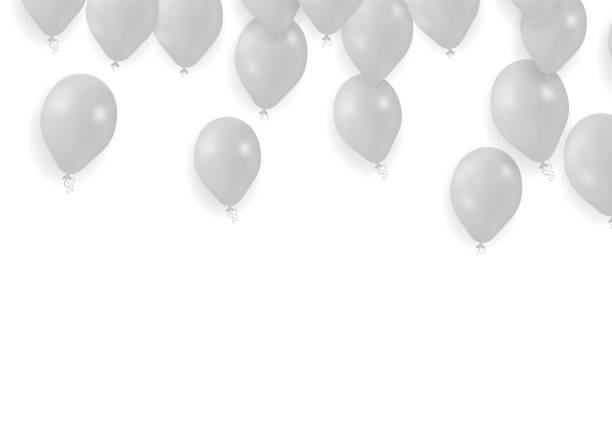istock realistic isolated white balloons for celebration and decoration on the transparent background. 1392867447