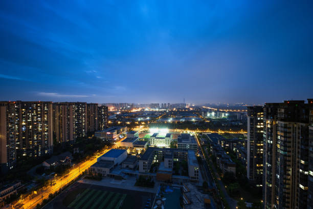 istock Chengdu City Skyline at night 1392872073