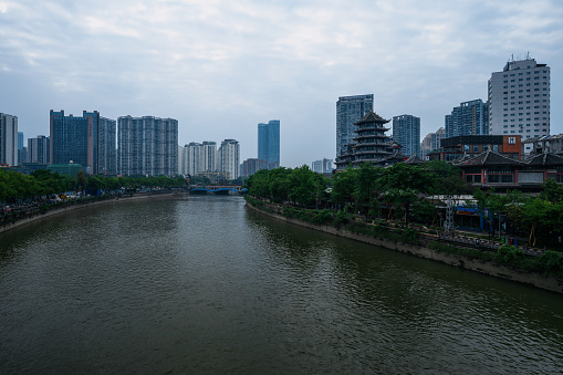 Chengdu Anshun corridor bridge in cloudy weather