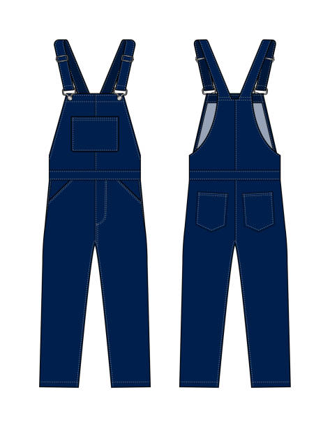 farmer általános jumpsuit vektor sablon illusztráció - kezeslábas témájú stock illusztrációk