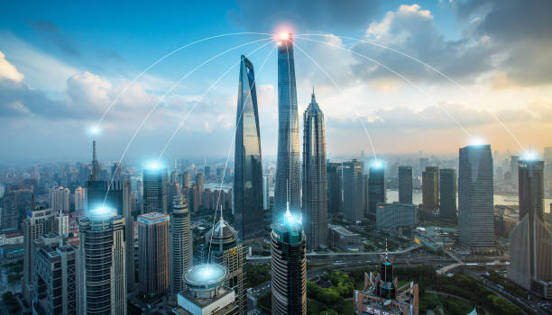 istock Smart city and communication network concept. 5G 1392875954