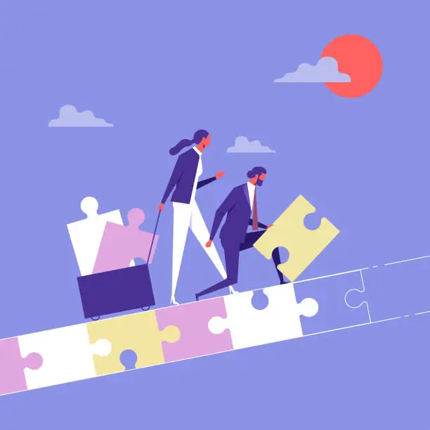 Vector illustration of Business partnership and teamwork concept