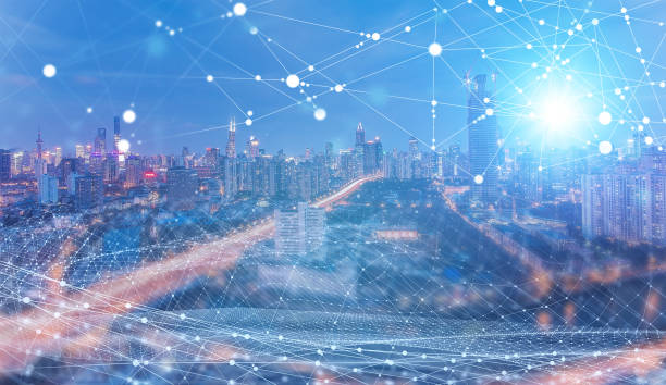 istock Modern city and communication network, Smart City. Internet of Things. Information Communication Network 1392876257