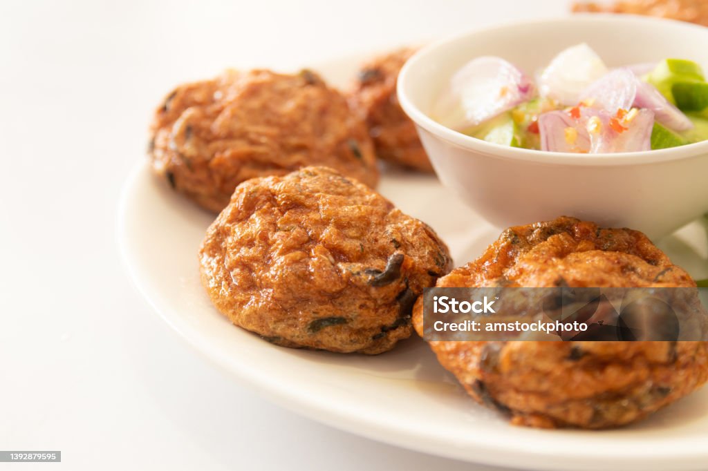Thai Fish Cakes With Dipping Sauce Stock Photo - Download Image Now