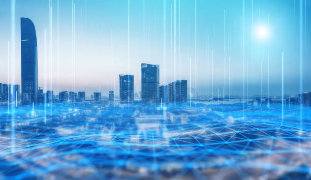 istock Modern cityscape and communication network concept. Telecommunication. IoT (Internet of Things). ICT (Information communication Technology). 5G. Smart city. Digital transformation 1392879690