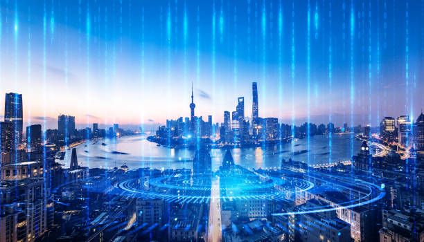 istock Modern cityscape and communication network concept. Telecommunication. IoT (Internet of Things). ICT (Information communication Technology). 5G. Smart city. Digital transformation 1392879871