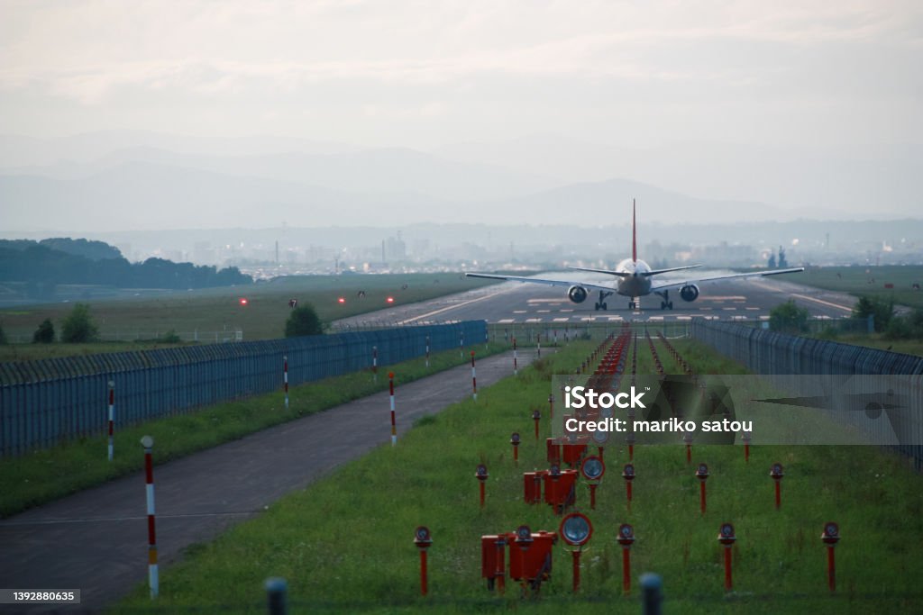 Airplane taking off Airport Stock Photo