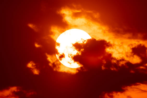 Sky sunset of sunshine and cloud, bright twilight background