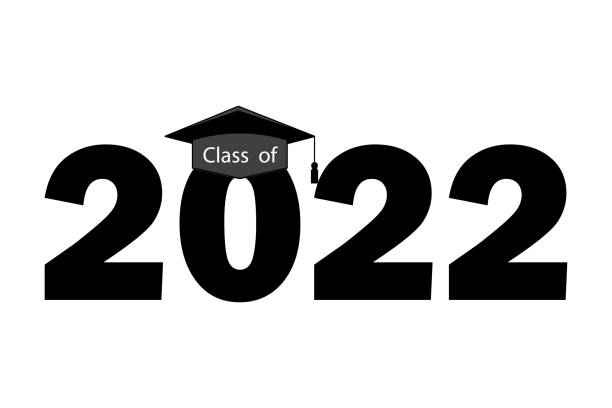 istock Icon with blue school graduation 2022. Graduate student class 2022. certificate icon. Vector illustration. stock image. 1392881474