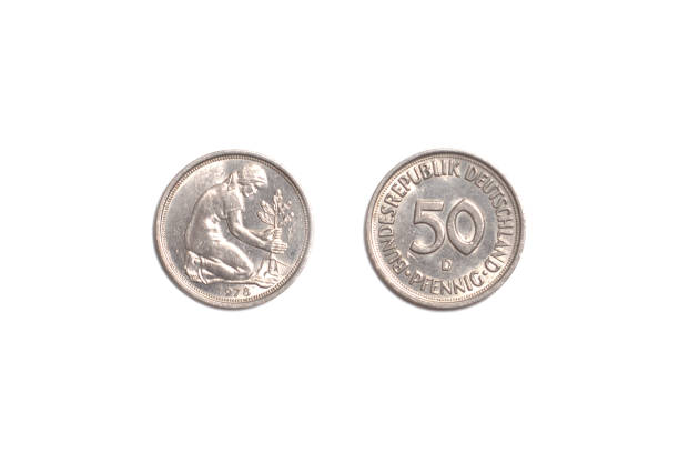 istock Coin 50 pfenning over a white background. Germany 1978 1392883627